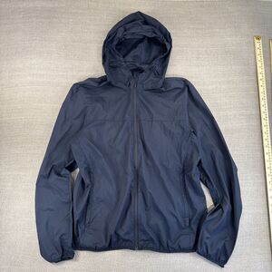 Uniqlo Navy/Black lightweight windbreaker jacket women's running packable Medium